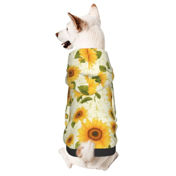 Balery European-style Pattern Sunflower Sudadera con Capucha para Perros Pequeños – Ropa para Mascotas, Disfraz para Perros y Gatos, Ideal para Fiestas y Cosplay-Small