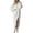 White, variant on Elegant Relaxed Fit Button Decorated Side Slit Dress for Women Effortless Casual Everyday Wear