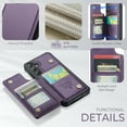 thumbnail image 4 of Dteck for Samsung Galaxy A56 5G Wallet Case with Card Holder & Wrist Strap, RFID Blocking Credit Slots Kickstand Shockproof Phone Cover for Women Men,Purple, 4 of 8