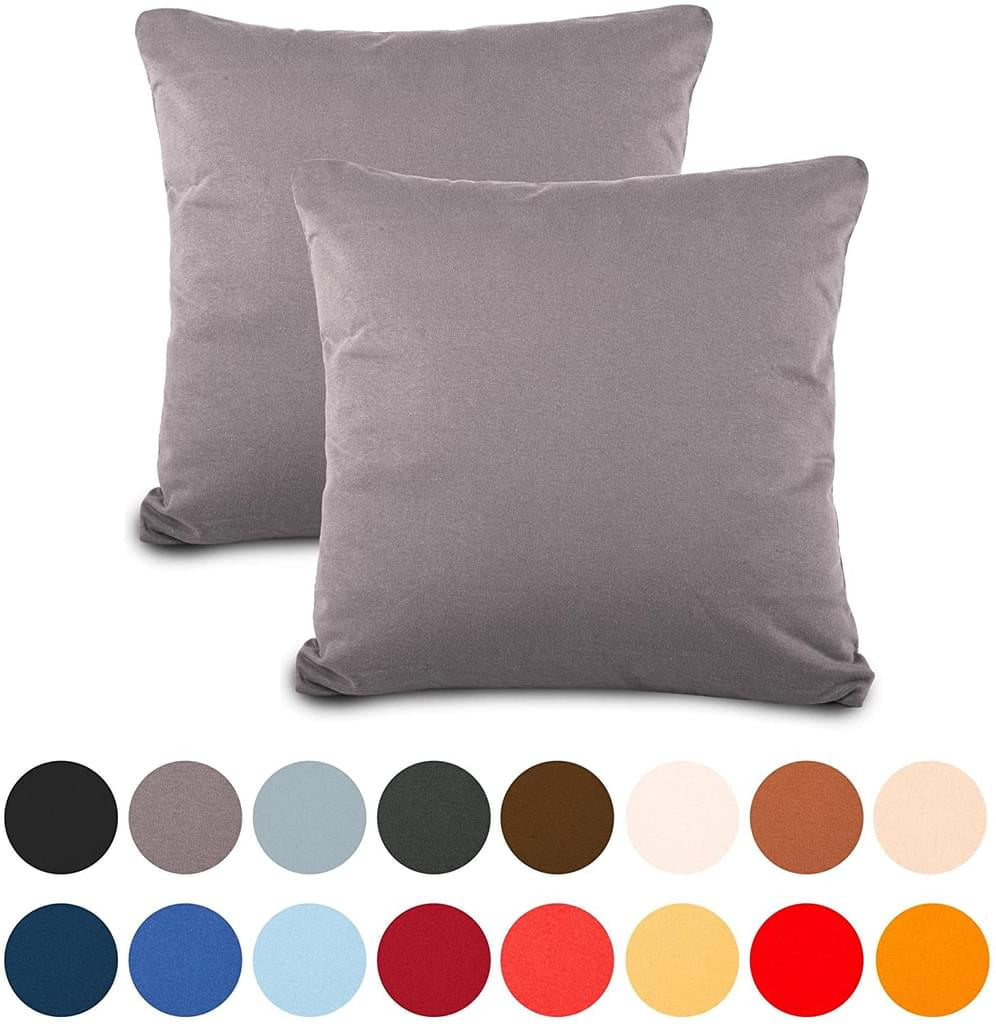 Two pillowcases 80 x 80 cm dark gray cotton pillowcase with zipper