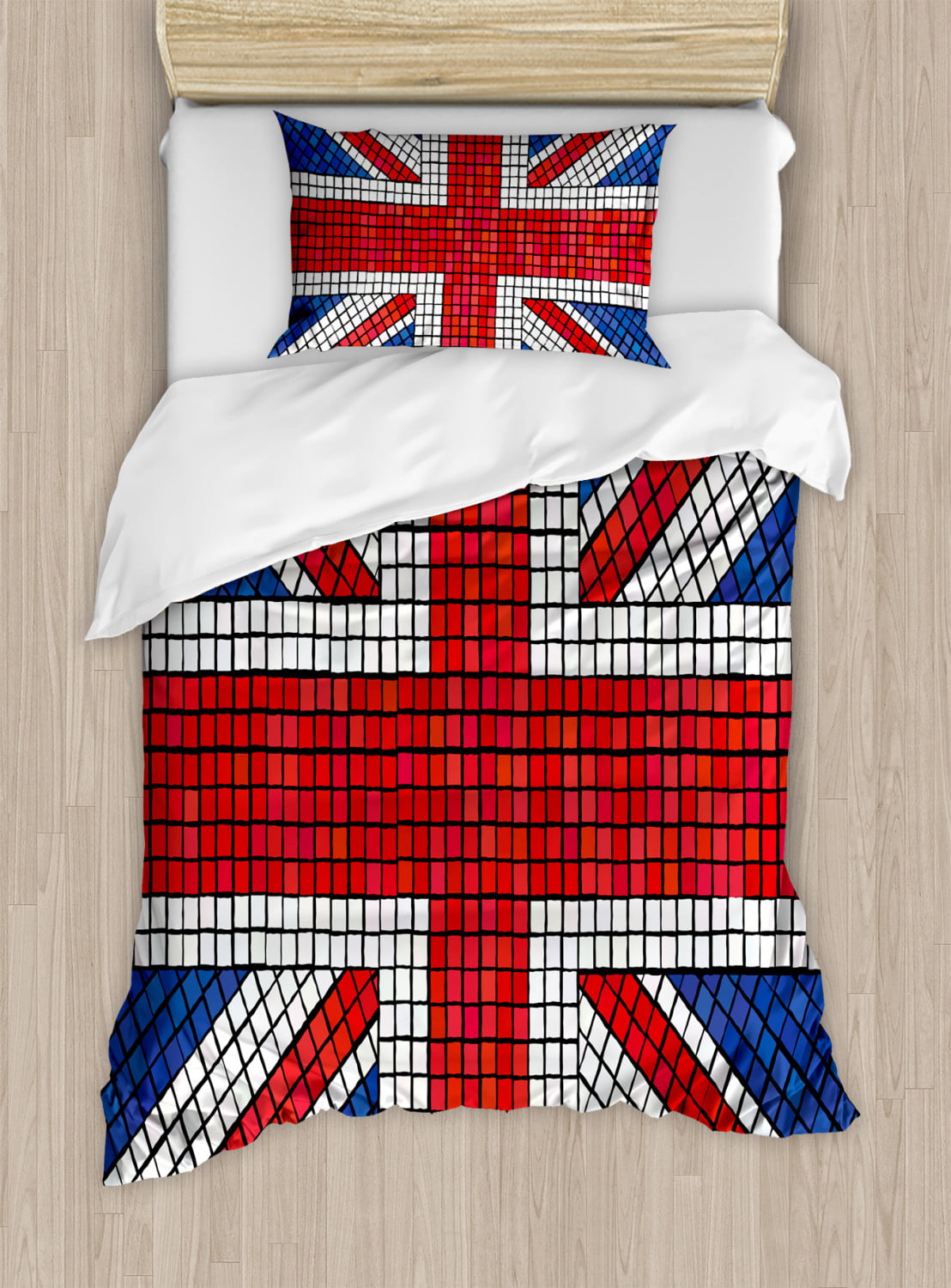 AYZ England Union Jack Printed Duvet and Pillow Cover Bedding Set