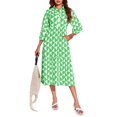 thumbnail image 4 of Womens Color Block Long Sleeve Boho Midi Dress Casual Beach Button Down Shirt Dress, 4 of 6