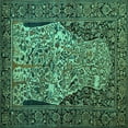 thumbnail image 1 of Ahgly Company Machine Washable Indoor Square Persian Turquoise Blue Traditional Area Rugs, 4' Square, 1 of 4
