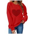 thumbnail image 1 of TIMIFIS Chandails en Molleton de la Saint-Valentin pour Femmes Chandail Cœur Mode Manches Longues Col Rond - Printemps/été, 1 of 4