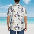 thumbnail image 3 of Lsque Rabbit And Butterfly pattern Hawaiian Shirt for Men, Unisex Summer Beach Casual Short Sleeve Button Down Shirts-Small, 3 of 9