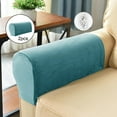 thumbnail image 3 of Velvet Sofa Armrest Covers Polyester Arm Covers Couch Armchair Slipcovers with Pins Anti-Slip Washable Detachable -, 3 of 7