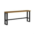 thumbnail image 1 of Linon Otis Sofa Bar Table Stained Wooden Top with Steel Frame in Dark Gunmetal, 1 of 14