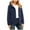 Dark Blue, variant on Womens Sherpa Lined Hoodie Thermal Full Zip Fleece Hoodie Winter Warm Jackets Trendy Hooded Long Sleeve Outfits (L, Army Green)