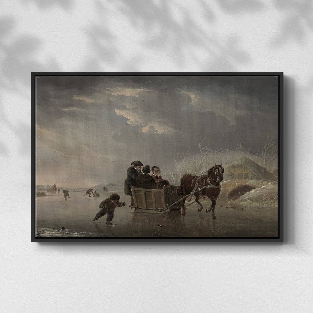 Vintage Animal Print-XXV By Wexford Home Framed in Black Wood Gallery Wrapped Canvas 27 in. x 41 in.