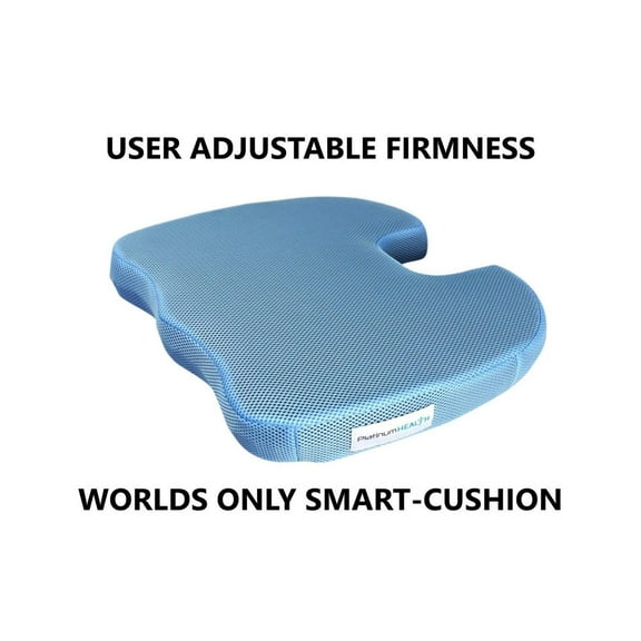 Premium Self-Inflating Seat SMART CUSHION USER ADJUSTABLE Comfort NEVER BOTTOMS OUT Coccyx Cutout Relieves Sciatica Pain