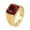 Red, variant on Men Vintage Square Green Gemstone Signet Biker Ring Gold Plated Stainless Steel Band Minimalist Chunky Statement Jewelry Size 9
