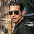 thumbnail image 2 of Gafas de sol Joopin rectangulares negras polarizadas UV400 para hombre, 2 of 6