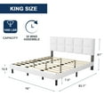 thumbnail image 6 of King Bed Frame, HAIIDE King Size Platform Bed With Fabric Upholstered Headboard,Light Grey, 6 of 6