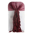 thumbnail image 4 of BalsaCircle Burgundy Premium Solid Curly Chiffon Chair Sashes Wedding Slipcovers, 4 of 6