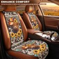thumbnail image 3 of COEQINE Front Car Seat Cover 2 Pack Sideless Automotive Bucket Seat Protector Breathable Pet Travel Accessories, Universal for Most Vehicles, Aztec Highland Cow Cowboy Sunflower, 3 of 7