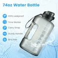 thumbnail image 5 of JUSTLET 74 fl oz Sports Water Bottle with Motivational Time Marker, Leakproof Lid & Sturdy Handle, Gray., 5 of 7