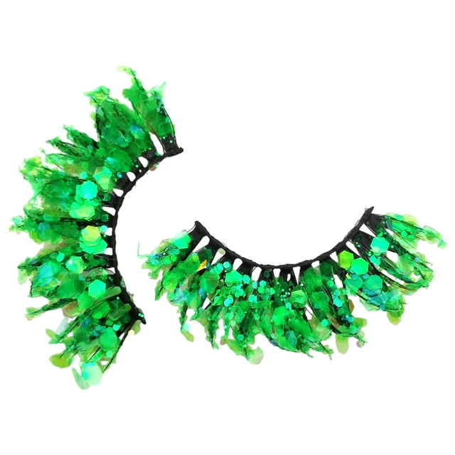 Decodeary 2 Pcs Style de Vacances avec Cils Pailletés avec Paillettes Professionnel Q-39