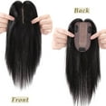 thumbnail image 6 of MY-LADY Woman 100% Remy Real Topper Human Hair Hair Extensions Natural Daily Hair Wigs Straight Hair Piece #1B Natural Black 6inch, 6 of 8