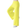 thumbnail image 3 of Elainilye Fashion Wide Leg Yoga Pants for Women Loose High Waist Workout Leggings Casual Trousers Yoga Gym Pants,Yellow, 3 of 8