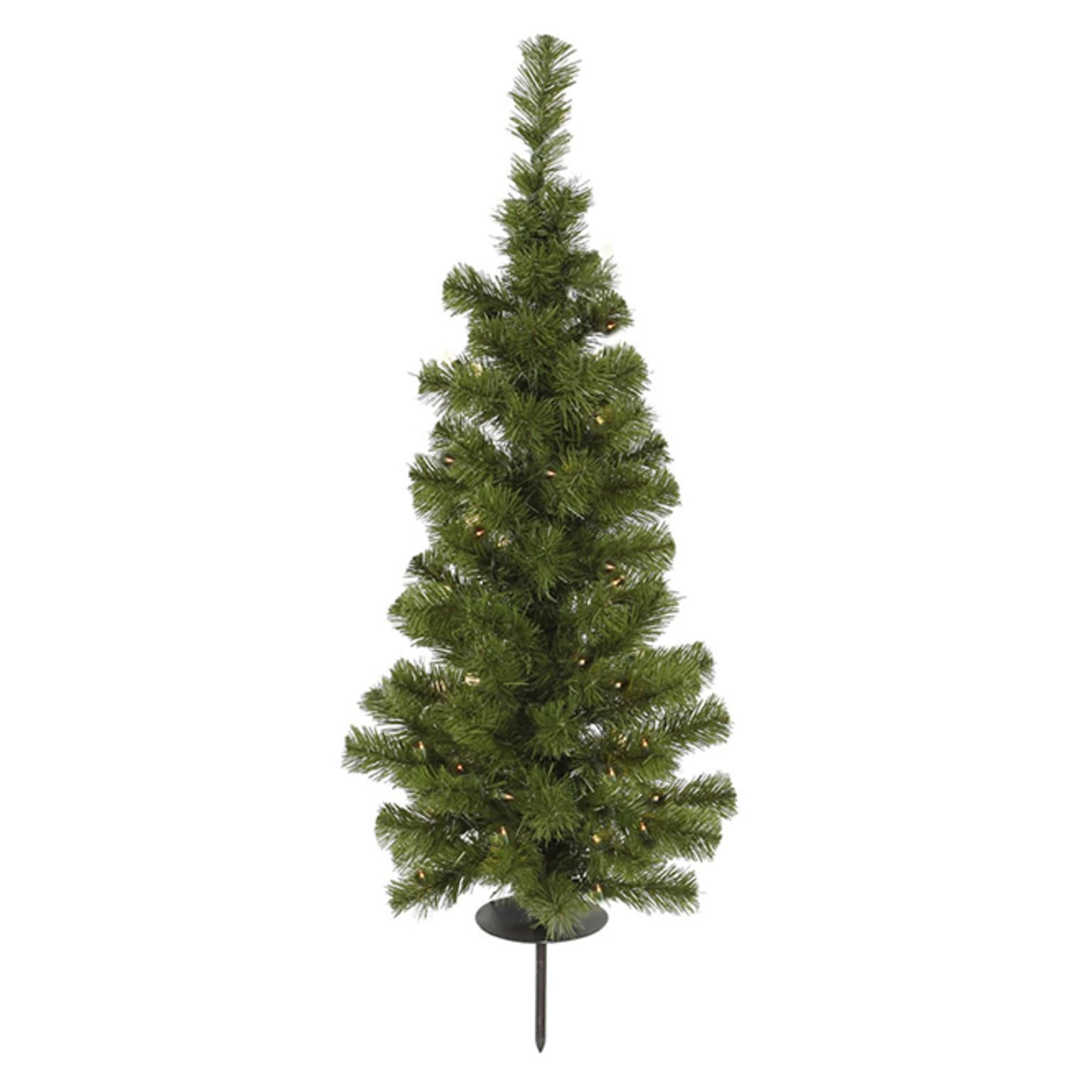 3' Pre-Lit Solar Powered Artificial Stake Christmas Tree - Clear Led Lights - Walmart.com