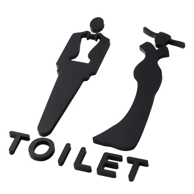 Letrero para puerta de baño, letrero para WC, letrero ligero para baño con cinta autoadhesiva. universal m