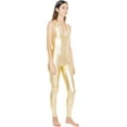 thumbnail image 2 of American Apparel Women's Metallic Halter Catsuit, Gold, X-Large, 2 of 6