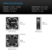 AC Infinity AXIAL 1238W Muffin Computer Cooling Fan Black