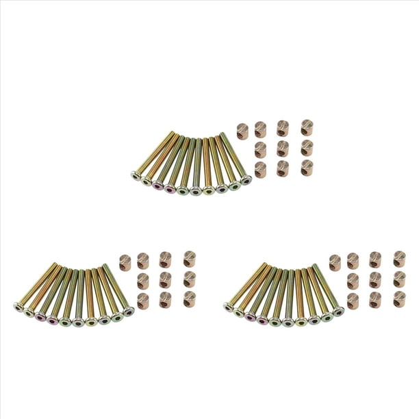 30X Perno Tornillo de Tapa de Cabeza de Enchufe Hexagonal Perno de Muebles con Rosca M 6 X 55 mm Tuercas de Barril Tuerca de Muebles Ranurada de