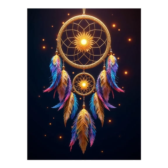 Diamond Art Kits for Adults - Dreamcatcher Ethereal Feathers Glow 5d Diamond Painting for Adults, Diamond Art for Adults Beginners, Frameless Diamond Painting Kits for Adults for Home Wall Decor
