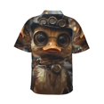 thumbnail image 3 of Balery Vintage Gentleman Duck Print Men's Hawaiian Shirts Short Sleeve Beach Shirt Relaxed Fit Vacation Button Down Shirts-Small, 3 of 9