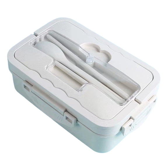 Yeciiwht Wheat Straw Insulated Lunch Box, Compartmentalized Microwave-Safe Bento Box with Lid and Handle