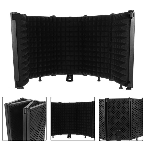 COSMOBETTY Black Microphone Cover with 25.5X69CM Size for Mic Stand Mounting and Isolation 1 Set