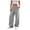 Gray, variant on Womens Solid Color Fleece Lined Drawstring Waist Straight Leg Pants Casual Loose Pocket Warm Long Trousers Gray XXXL(XXXL)