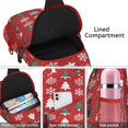 thumbnail image 4 of Sling Backpack,Red Christmas Tree and Snowflake Pattern Sling Bag with Water Bottle Holder,Waterproof Sling Bag for Men/Women with Headphone Jack for Hiking,Travel, 4 of 6