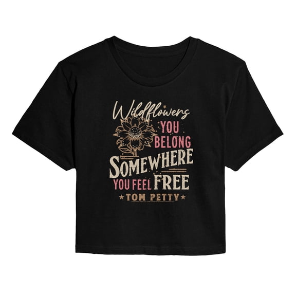 Tom Petty - Wildflowers - Juniors Cropped Graphic T-Shirt