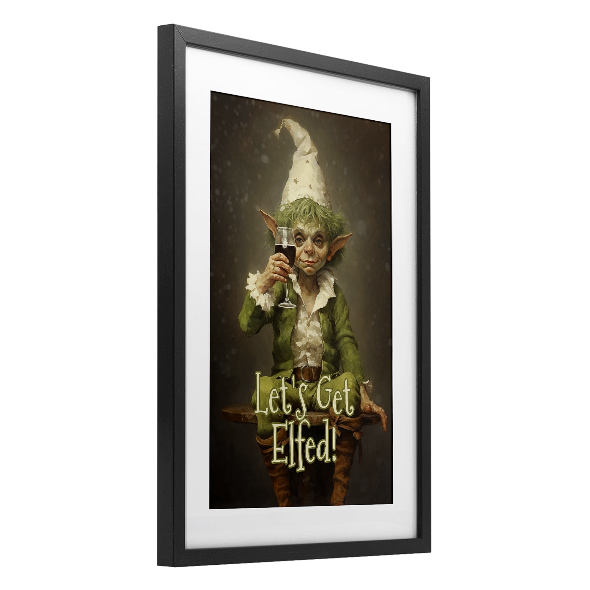 Stupell Industries Let's Get Elfed Black Framed Print Under Glass, design by Tina LeCour