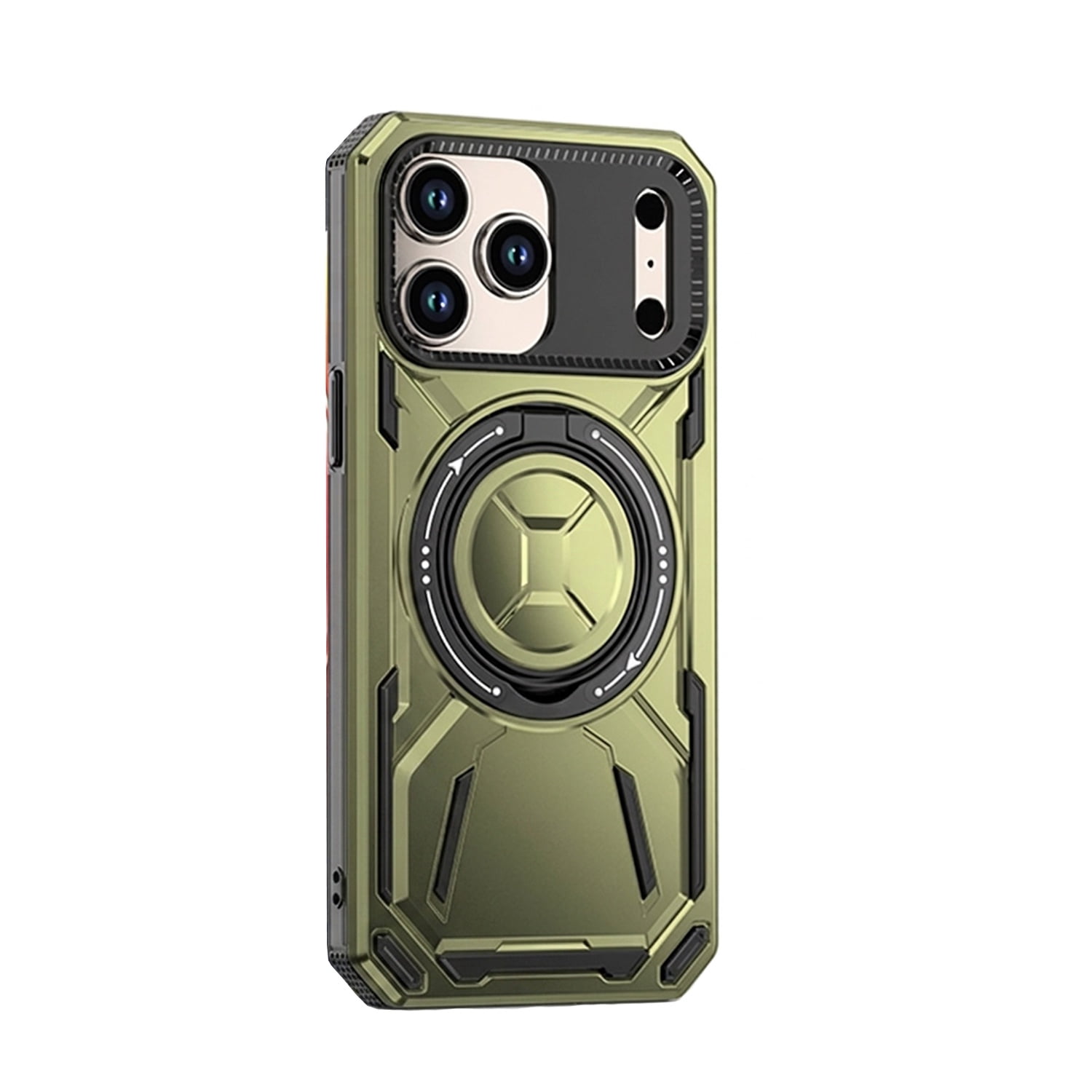 Rotating Stand Armor MagSafe Case for iPhone 17 Pro - Army Green
