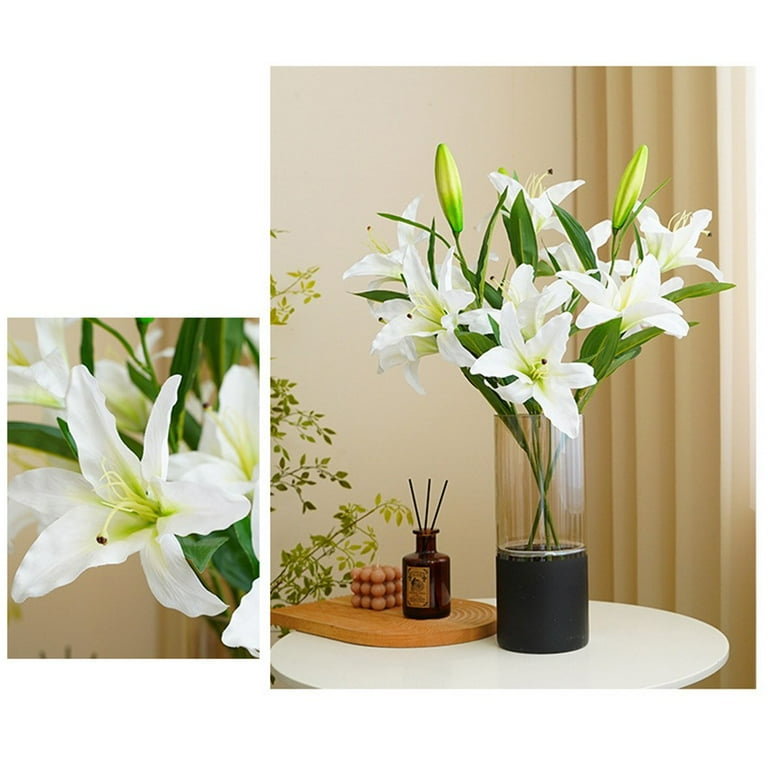 Artificial lily flowers in vase deals