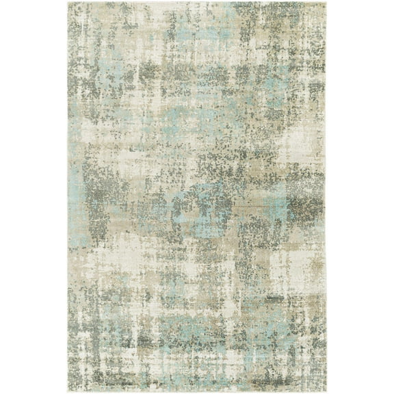 Hauteloom Machen Wool Living Room, Bedroom Area Rug - Contemporary - Light Slate, Beige, Medium Gray - 2' x 3'