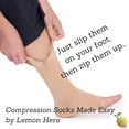 thumbnail image 4 of Calcetines de compresión cortos/pequeños con cremallera y puntera abierta - Las mejores medias de apoyo para las piernas (L (corto) - pantorrilla 10-13in, beige) Xemadio CJWUS-4083, 4 of 7