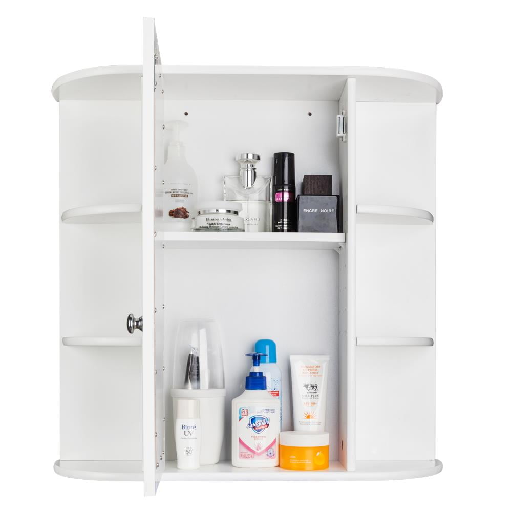 Ktaxon Wooden Bathroom Medicine Cabinet with Mirror Door & 8 Shelves, Wall Mounted Storage Organizer(图5) Ktaxon Wooden Bathroom Medicine Cabinet with Mirror Door & 8 Shelves, Wall Mounted Storage Organizer(图5)