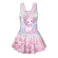 thumbnail image 5 of Uourmeti Kawaii Axolotl & Cherry Blossom Skirted One-Piece Swimsuit for Girls - Quick Dry Stretch Swim Dress for Beach & Pool, 3-13 Years, 5 of 8