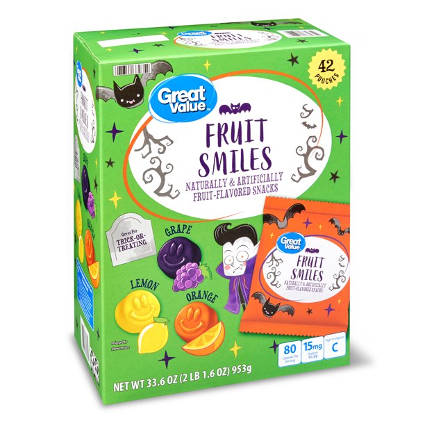 Great Value Gv Halloween Fruit Smiles 42 Ct