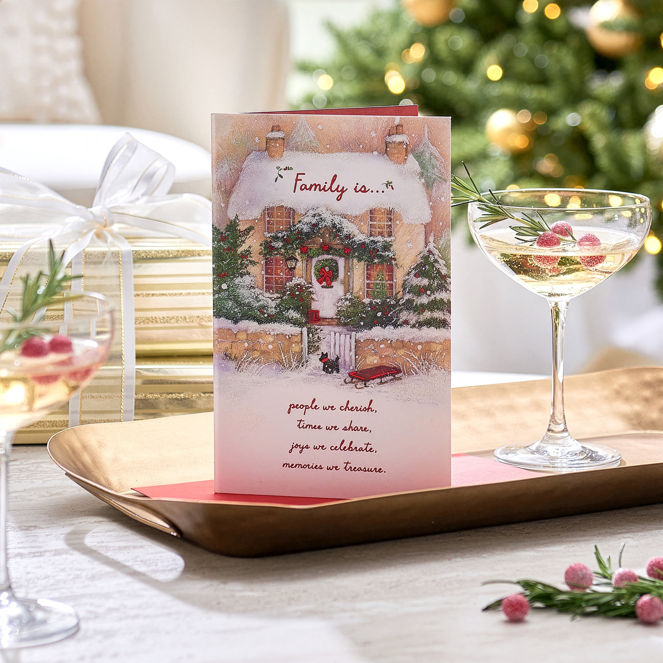 American Greetings Christmas Counter Card for Family (Thinking of you with love)