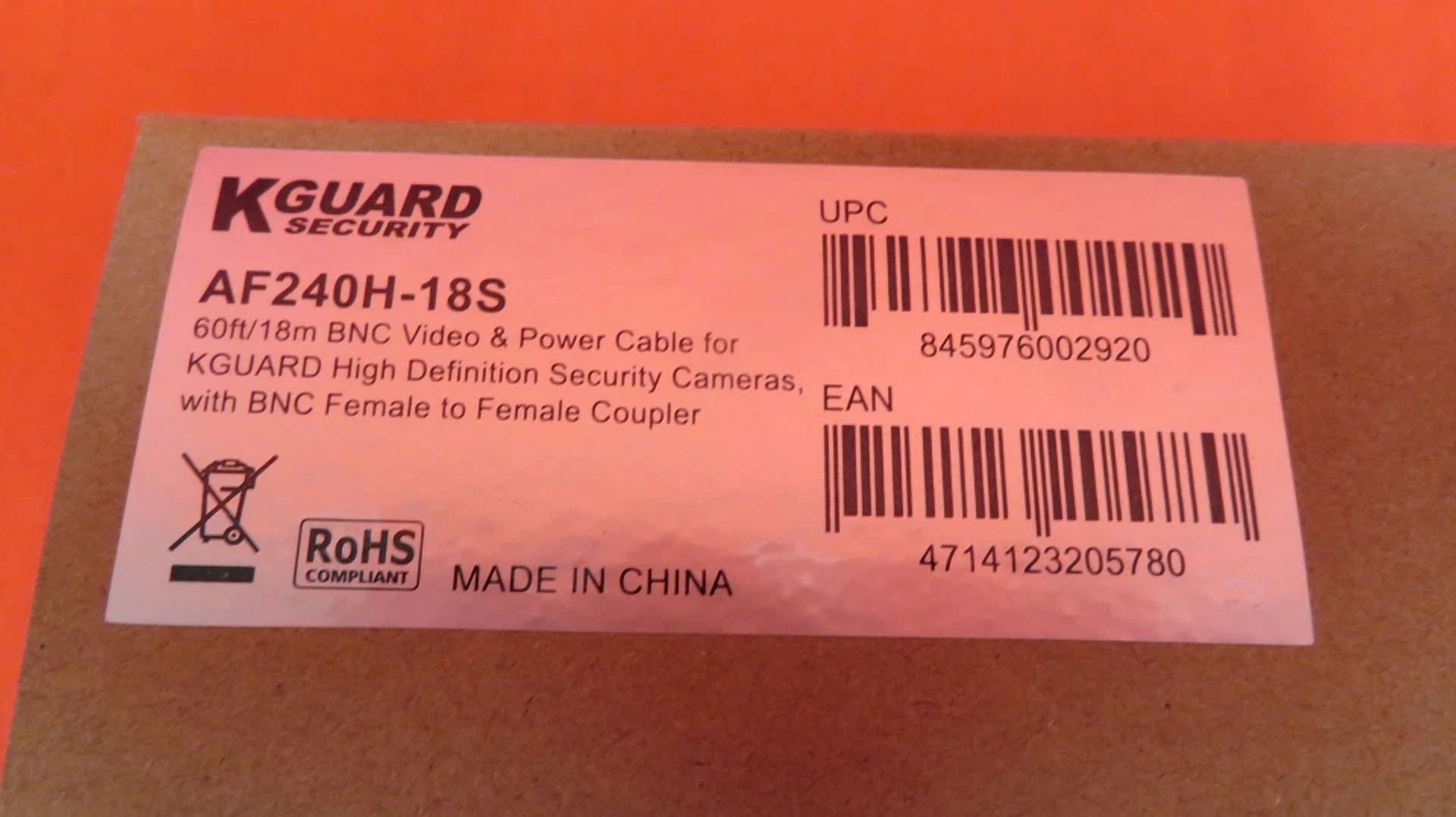 KLYNE- Kguard Security Af240H-18S 60Ft Bnc Video And Power Cable For Security 6839