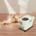 thumbnail image 3 of Hearth & Gear Pet Food Container 15kg/33lb Foldable Airtight Dog Food Storage Container With Handle & Wheels Clear Flip Lid Dampproof Wide Mouth Cat Storage For Home Spacer Dog Dog Accessories Large, 3 of 5