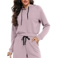 thumbnail image 5 of Cadmus Womens Comfy Cropped Hoodie Long Sleeve Drawstring Hooded Sweatshirt Basic Workout Casual Pullover, 5 of 9