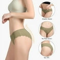thumbnail image 3 of AWAYTR Women Seamless Underwear Ice Silk Bikini No Show Invisibles Panties Wavy Sides Breathable Hipster Panties 7 Pack S-XL, 3 of 9