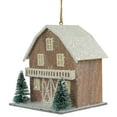 thumbnail image 3 of Northlight Battery Operated Lighted Rustic House with Trees Christmas Ornament - 4" - Brown, 3 of 6