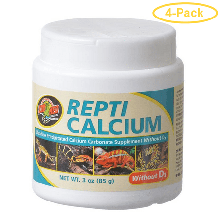 Zoo Med Repti Calcium Without D3 3 oz - Pack of 4